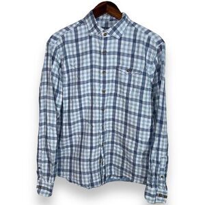 Johnnie-O Surflannel Button Down Flannel Shirt Sz M in Blue
